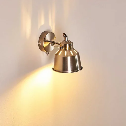 Applique Murale Safari Chrome Brosse, 1 Lumiere