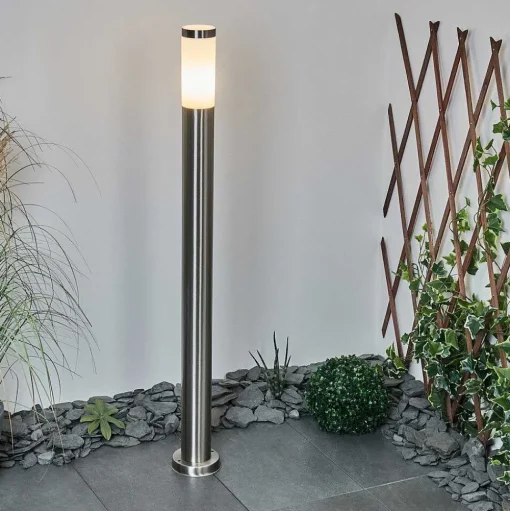 Borne Lumineuse Sessa Nickel Mat, 1 Lumiere