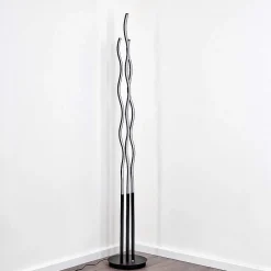 Lampadaire Mapleton Led Noir, 3 Lumieres, Telecommandes