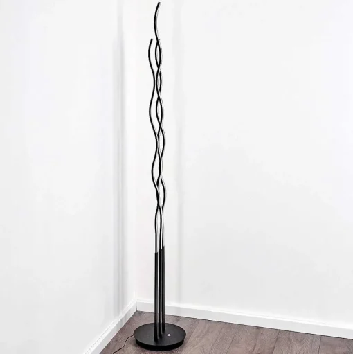 Lampadaire Mapleton Led Noir, 3 Lumieres, Telecommandes