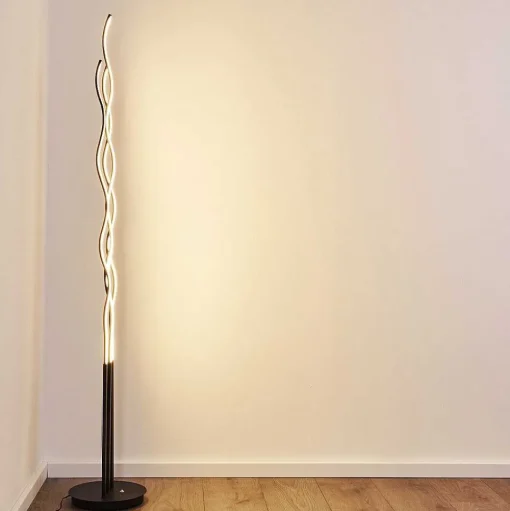 Lampadaire Mapleton Led Noir, 3 Lumieres, Telecommandes