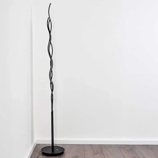 Lampadaire Mapleton Led Noir, 3 Lumieres, Telecommandes