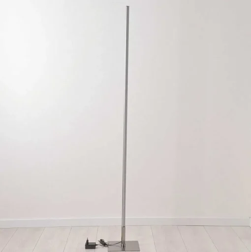 Lampadaire Minacar Led Nickel Mat, 1 Lumiere, Telecommandes, Changeur De Couleurs