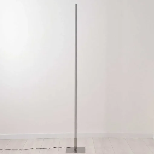 Lampadaire Minacar Led Nickel Mat, 1 Lumiere, Telecommandes, Changeur De Couleurs