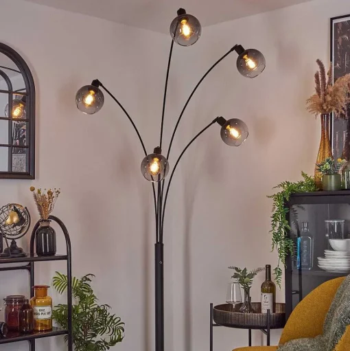 Lampadaire Nikkala Noir, 5 Lumieres