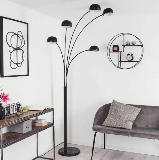 Lampadaire Nikkala Noir, 5 Lumieres