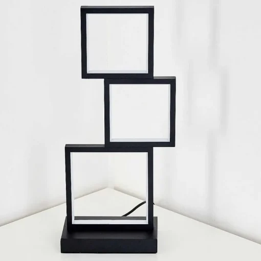 Lampe De Table Bacolod Led Noir, 1 Lumiere