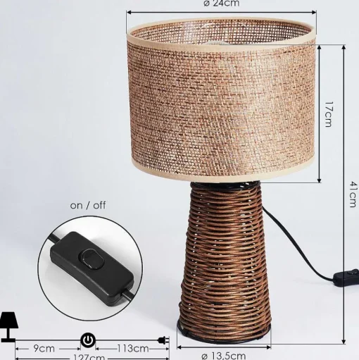 Lampe De Table Balifoudray Ecru, Noir, 1 Lumiere