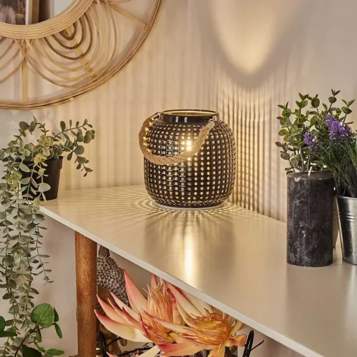 Lampe De Table Catasel Ecru, Noir, 1 Lumiere