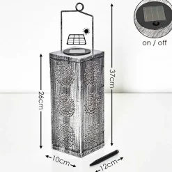 Lampe Solaire Ajman Led Cuivre, Argente, 1 Lumiere