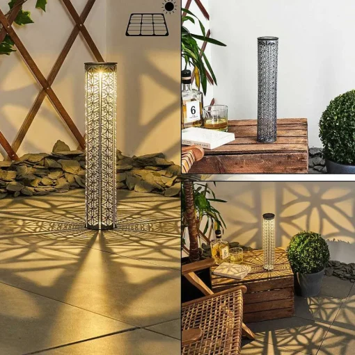Lampe Solaire Hankinson Led Gris, Noir, Argente, 1 Lumiere