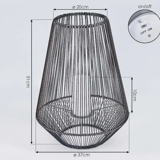Lampe Solaire Mendola Led Gris, 1 Lumiere