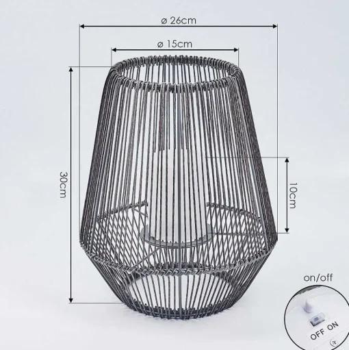 Lampe Solaire Mendola Led Gris, 1 Lumiere