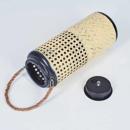 Lampe Solaire Sessivi Led Brun, Bois Clair, Noir, 1 Lumiere