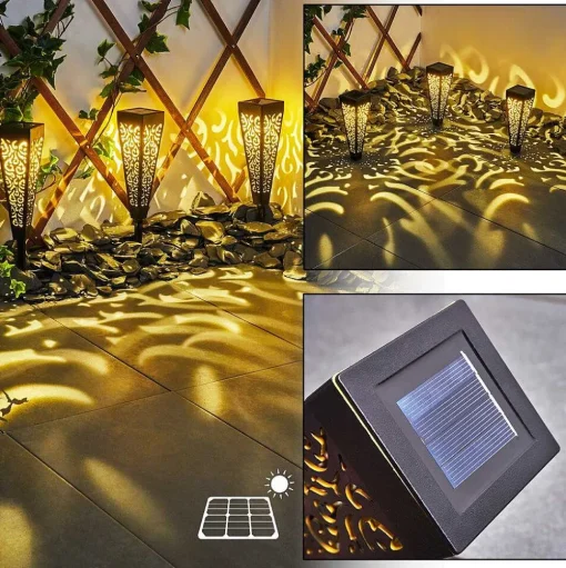 Lampe Solaire Staranzano Led Jaune, Noir, 1 Lumiere