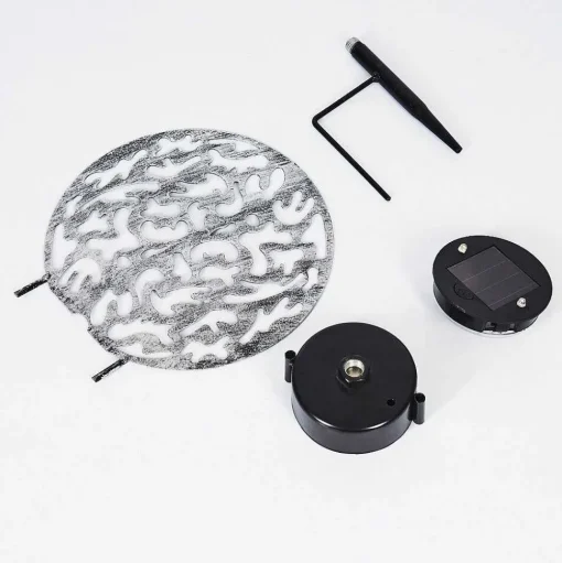 Lampe Solaires Kupa Led Noir, Argente, 2 Lumieres