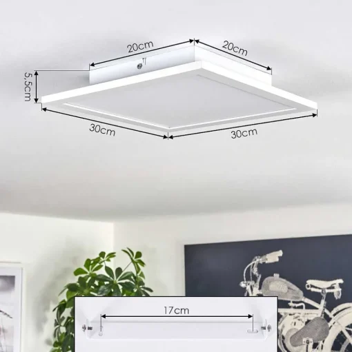 Plafonnier 30 Cm Valmanya Led Blanc, 1 Lumiere