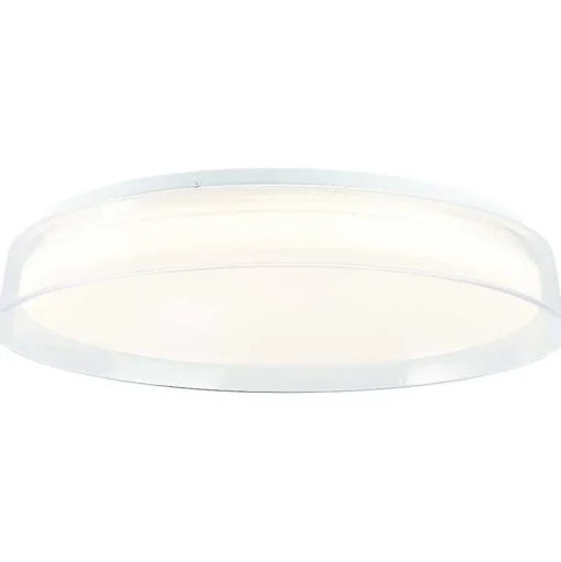 Plafonnier Brilliant Leanna Led Blanc, 1 Lumiere, Telecommandes, Changeur De Couleurs