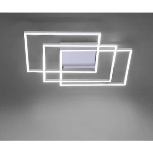 Plafonnier Paul Neuhaus Q-Inigo Led Nickel Mat, 3 Lumieres, Telecommandes