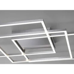 Plafonnier Paul Neuhaus Q-Inigo Led Nickel Mat, 3 Lumieres, Telecommandes