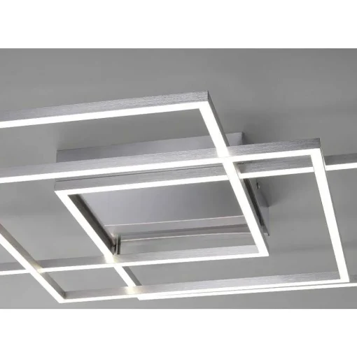 Plafonnier Paul Neuhaus Q-Inigo Led Nickel Mat, 3 Lumieres, Telecommandes