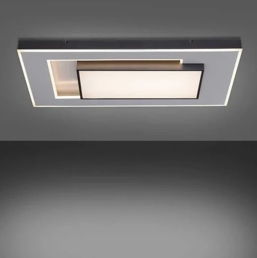 Plafonnier Paul-Neuhaus Q-Alta Led Noir, 1 Lumiere, Telecommandes
