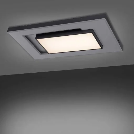 Plafonnier Paul-Neuhaus Q-Alta Led Noir, 1 Lumiere, Telecommandes