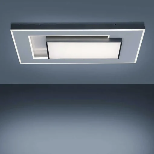 Plafonnier Paul-Neuhaus Q-Alta Led Noir, 1 Lumiere, Telecommandes