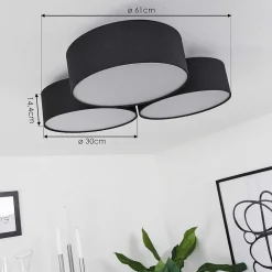 Plafonnier Purus Led Noir, 1 Lumiere