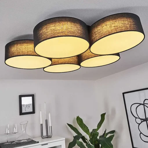 Plafonnier Purus Led Noir, 1 Lumiere