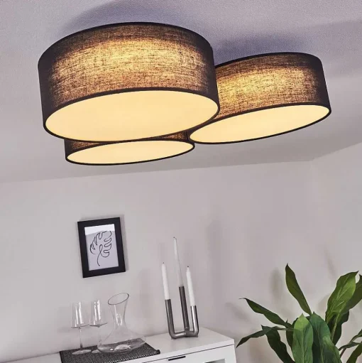 Plafonnier Purus Led Noir, 1 Lumiere