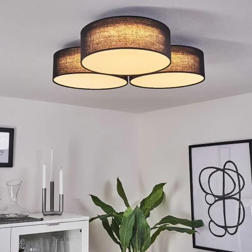 Plafonnier Purus Led Noir, 1 Lumiere