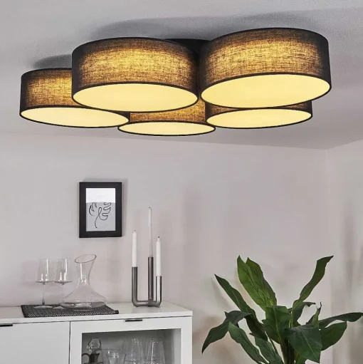 Plafonnier Purus Led Noir, 1 Lumiere