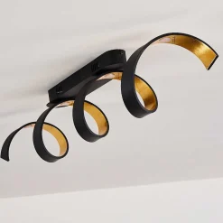 Plafonnier Rezat Led Noir Dore, 1 Lumiere