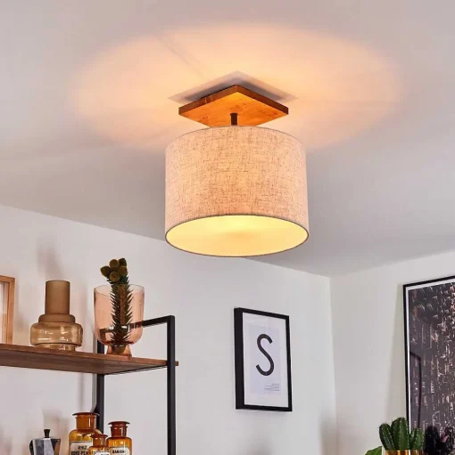 Plafonnier Shiburg Bois Clair, 1 Lumiere