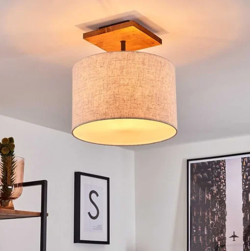 Plafonnier Shiburg Bois Clair, 1 Lumiere