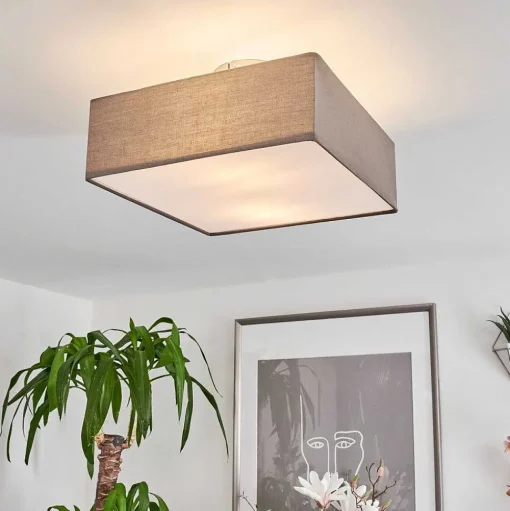 Plafonnier Taboga Nickel Mat, 2 Lumieres