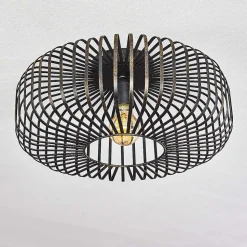 Plafonnier Wemude Noir Dore, 1 Lumiere